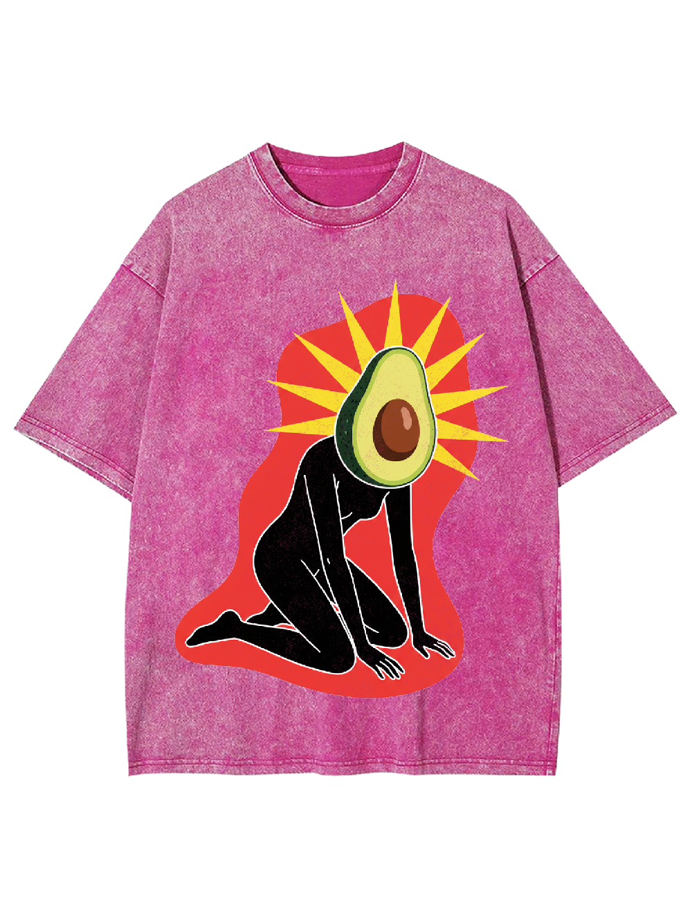 Avocado-Head Figure Washed Tshirt