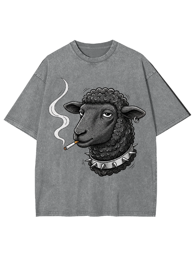 Smoking Black Sheep Washed Tshirt