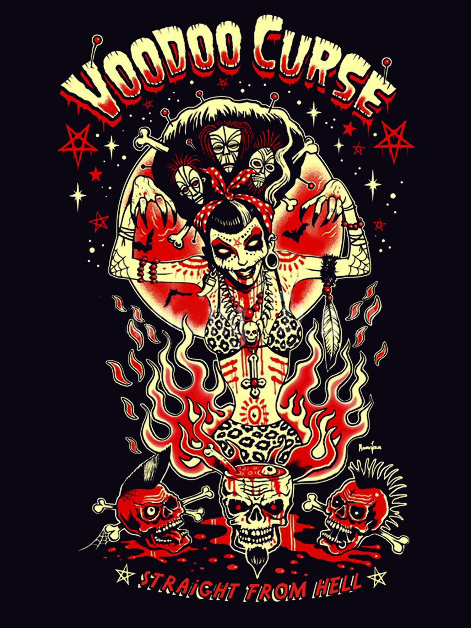 Straicht From Hell Washed Tshirt