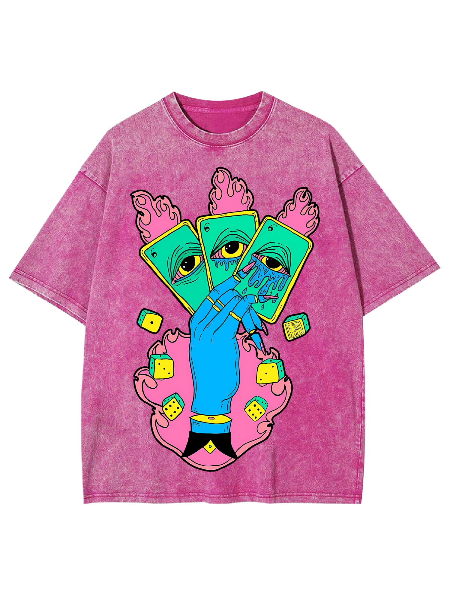 Flaming Tarot Hand Washed Tshirt