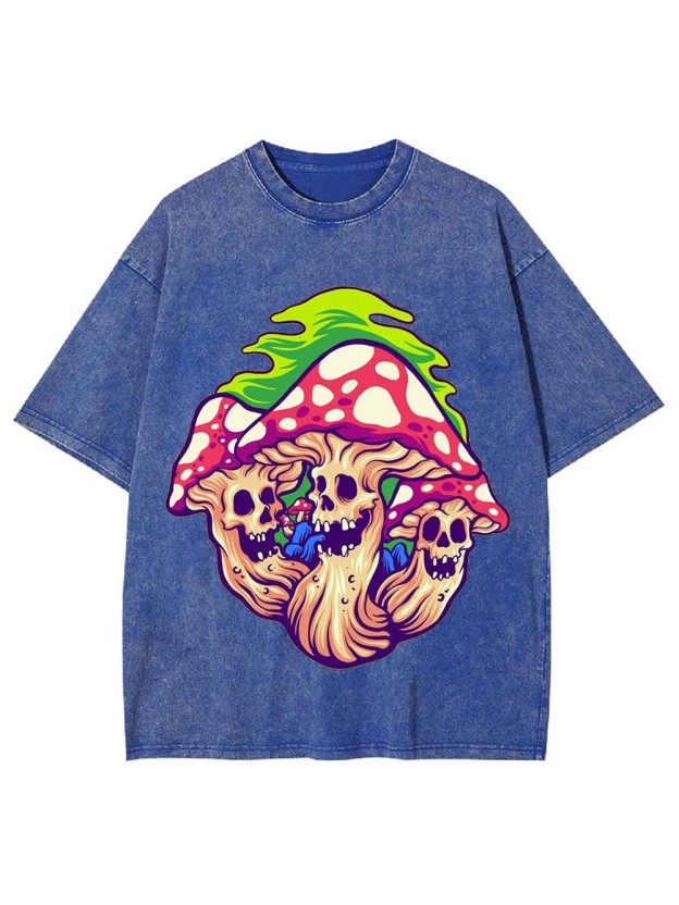 Skull Shrooms Washed Tshirt