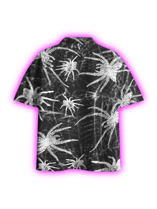 Web of Spiders Button Up Pocket Shirt