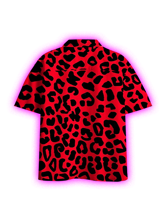 Red Wild Button Up Pocket Shirt