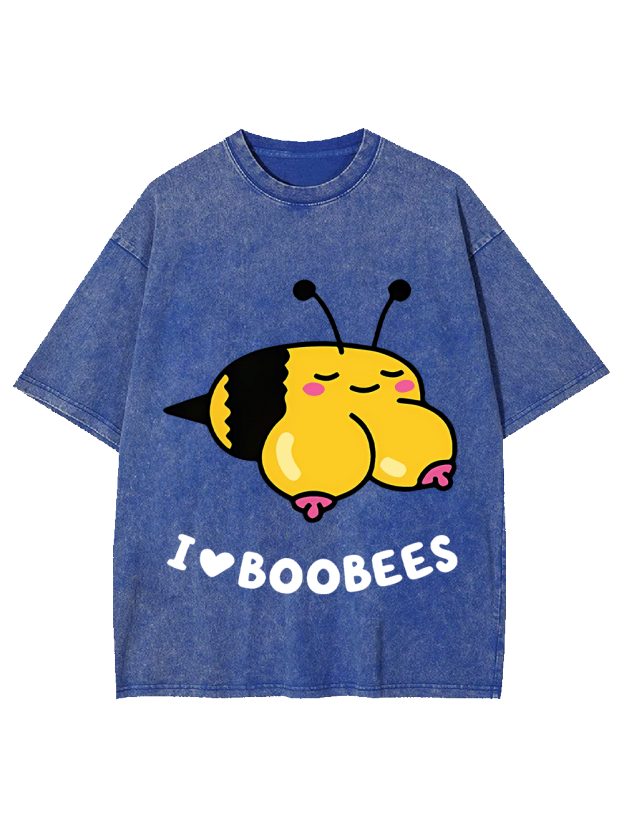 I Love Boobees Washed Tshirt