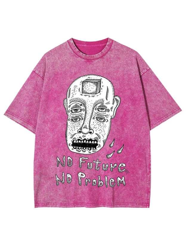 No Future No Probliem Washed Tshirt