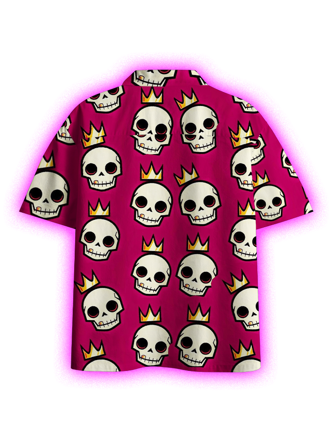 Crowned Skulls Button Up Pocket Shirt