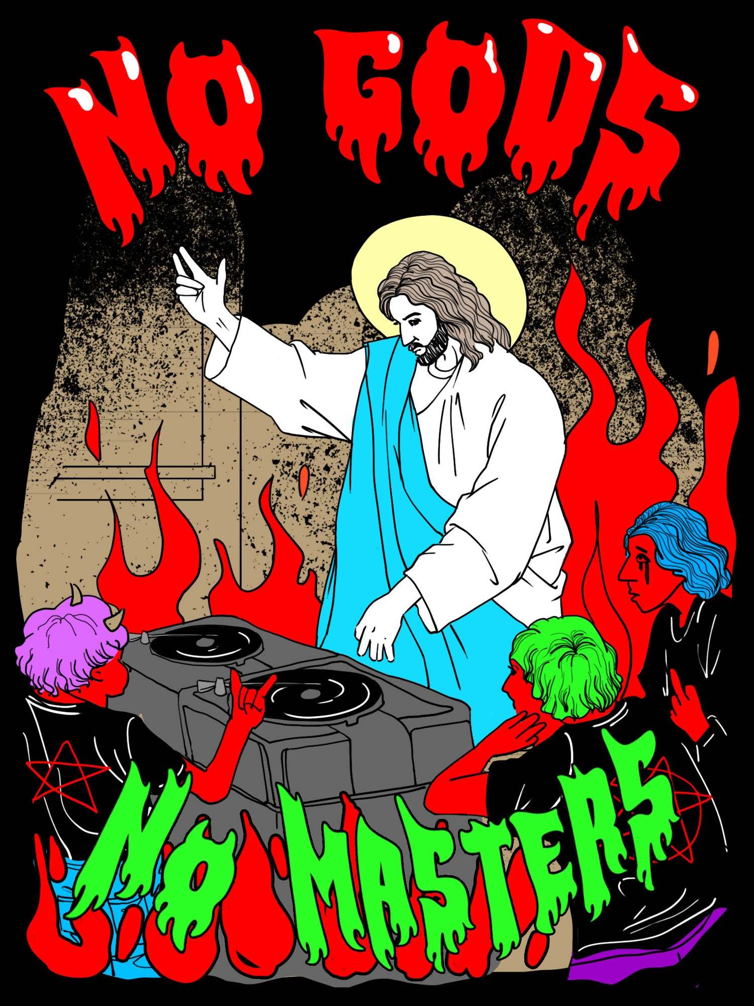 No Gods No Masters Washed Tshirt