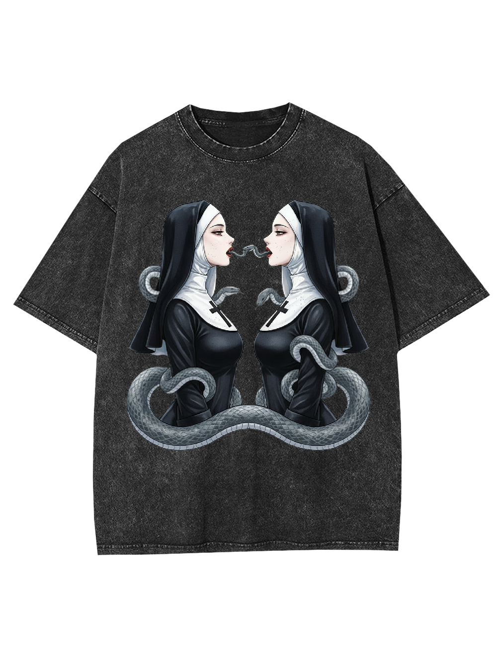 The Twin Serpent Nuns Washed Tshirt