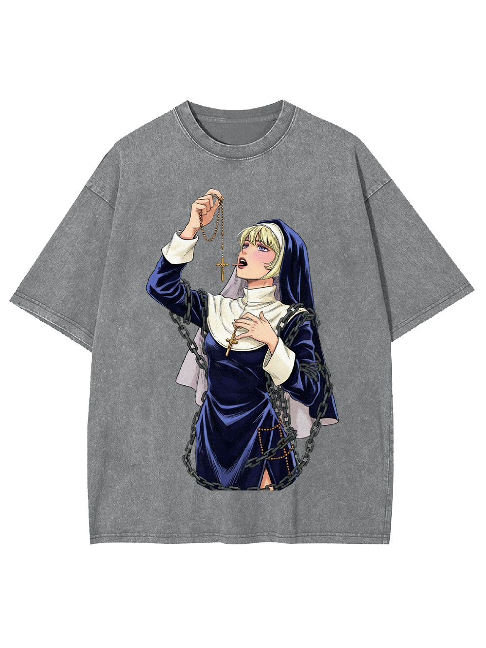 Licking Manga Nun Washed Tshirt