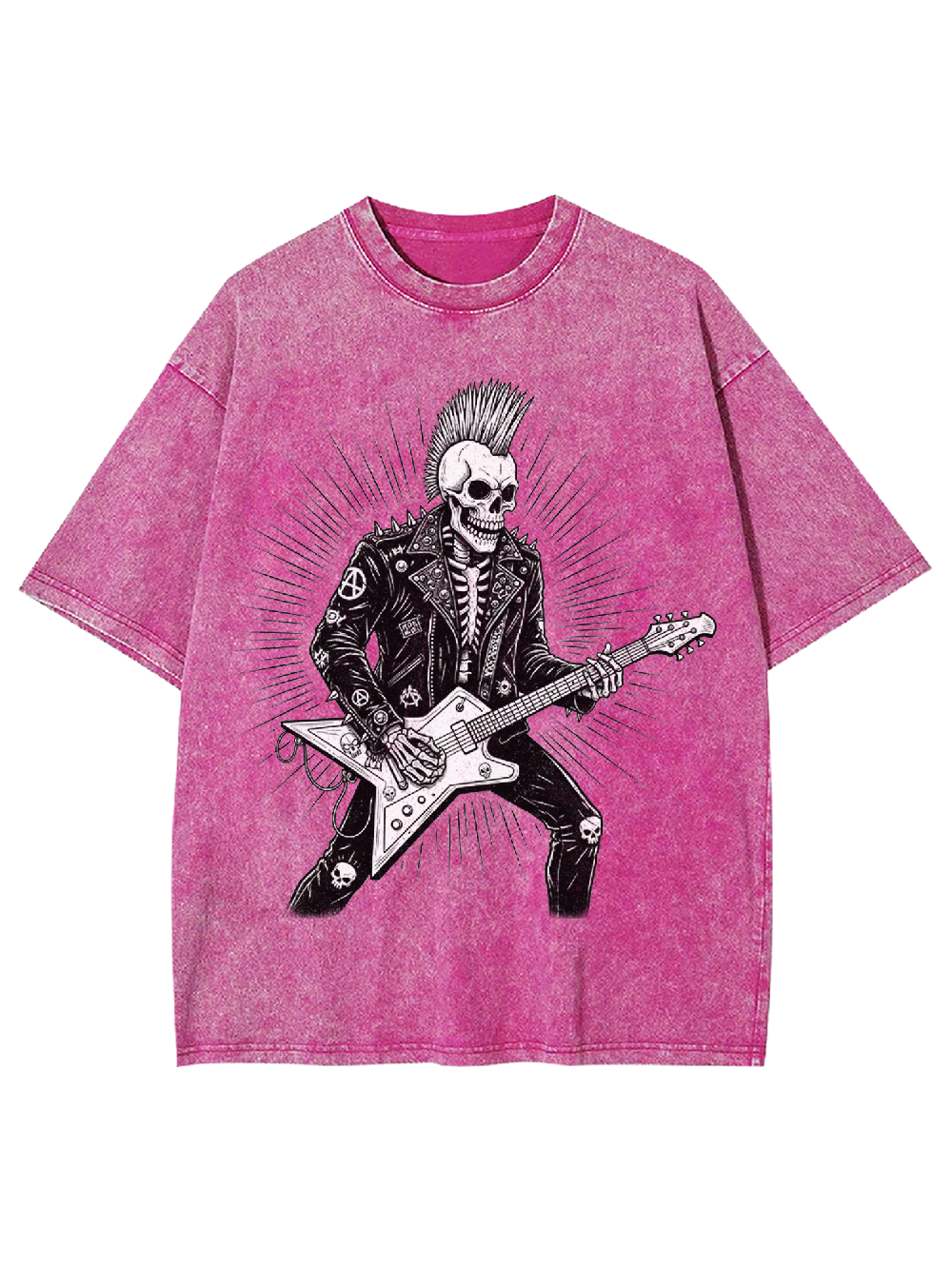Punk Skull Guitarist Washed Tshirt