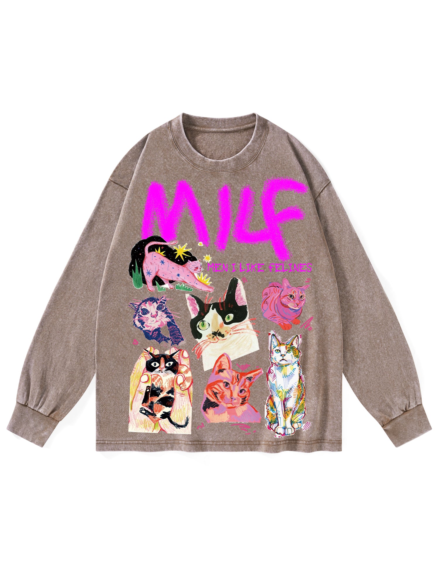 Milf Washed Long-Sleeve Tshirt-ClassyOutlaw