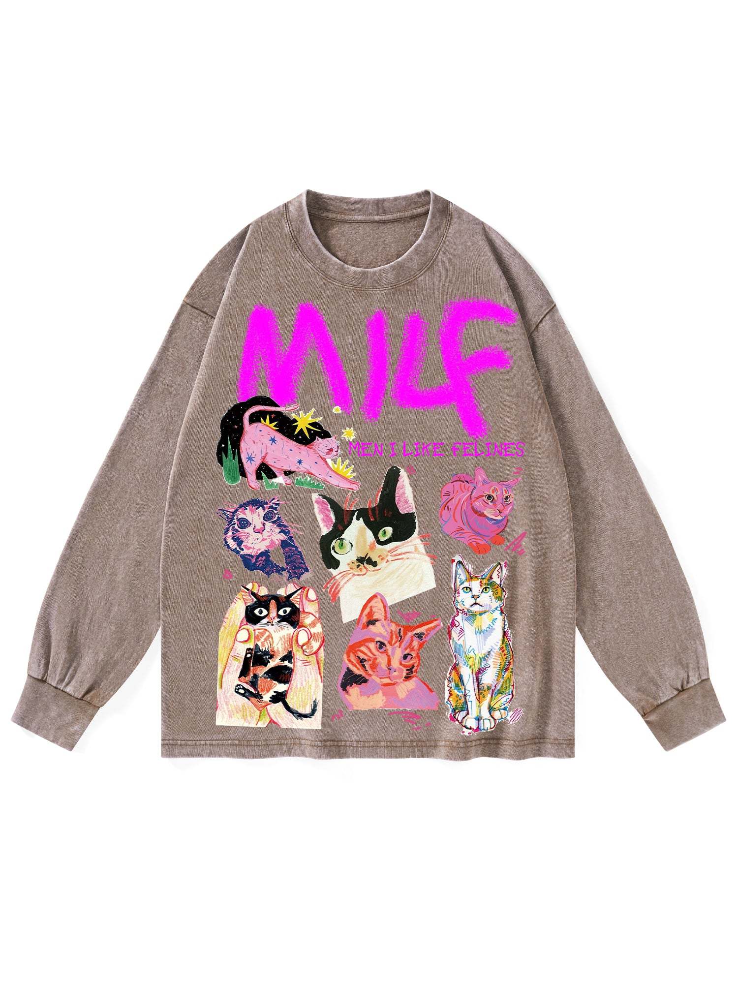 Milf Washed Long-Sleeve Tshirt-ClassyOutlaw