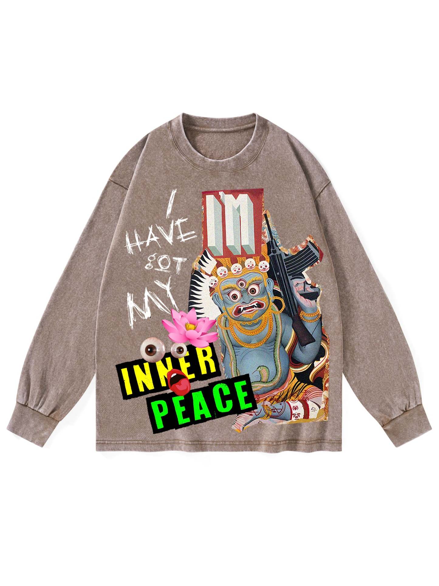 I Have Got My Inner Peace Washed Long-Sleeve Tshirt-ClassyOutlaw