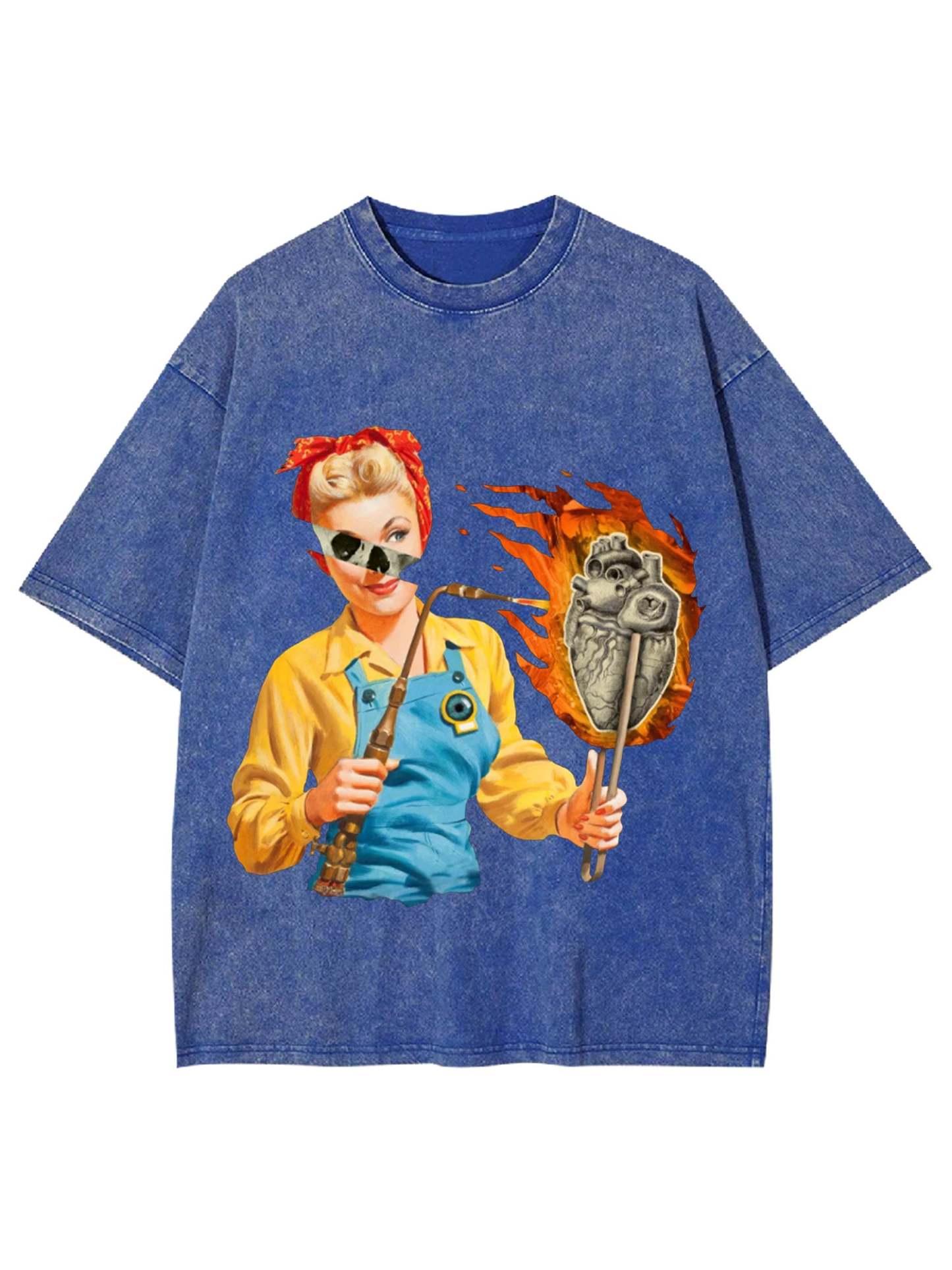 Burning Heart Washed Tshirt