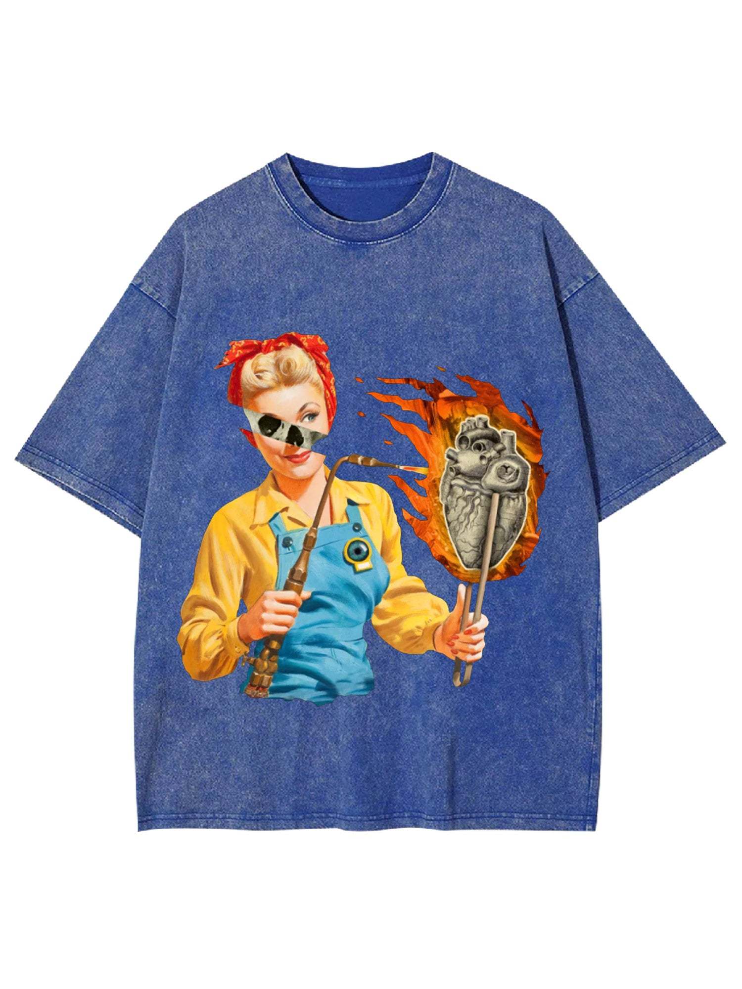 Burning Heart Washed Tshirt