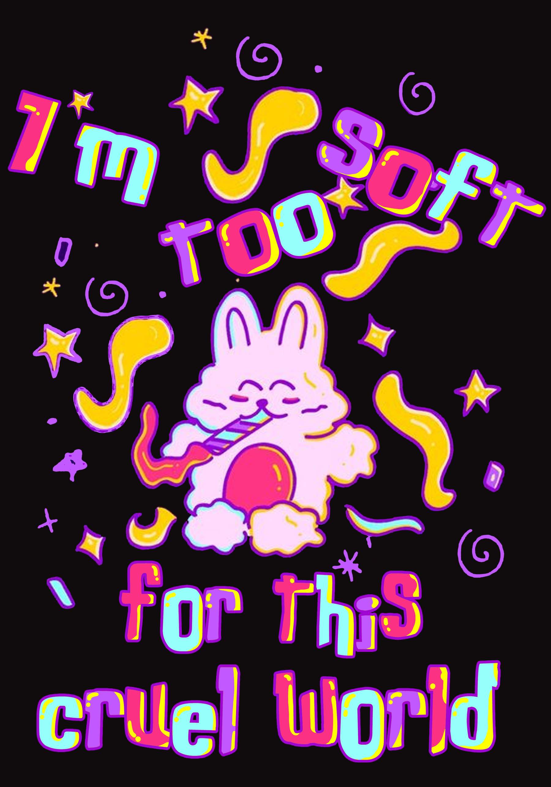 I'm Too Soft For This Cruel World Washed Tshirt