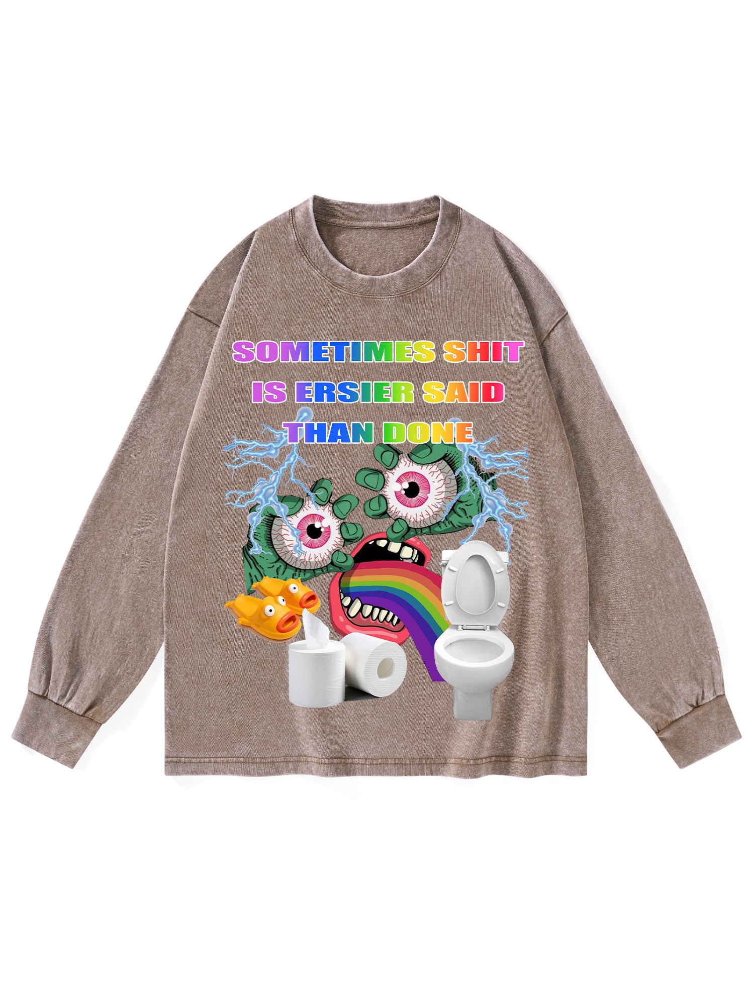 Shit Washed Long-Sleeve Tshirt-ClassyOutlaw