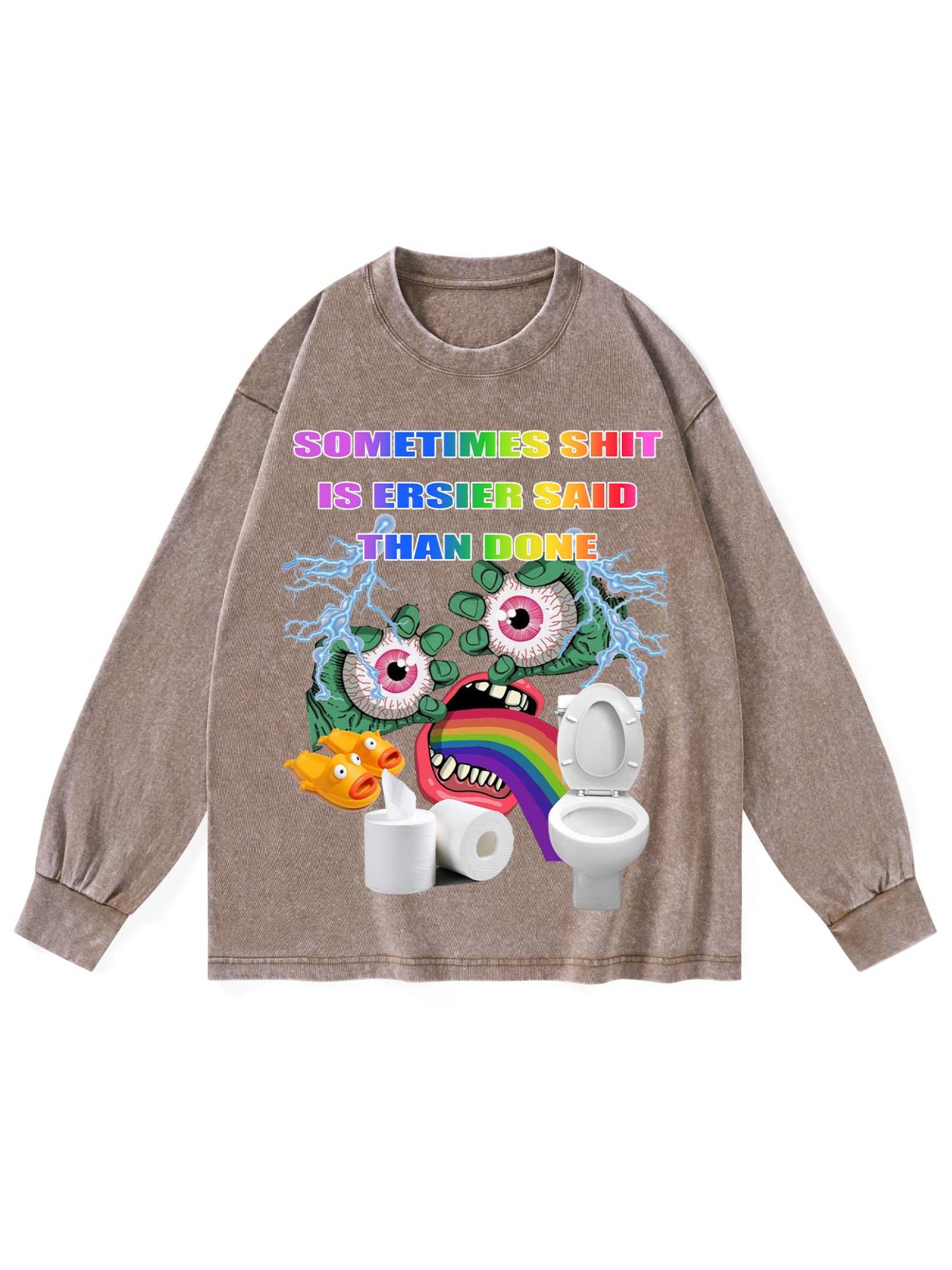 Shit Washed Long-Sleeve Tshirt-ClassyOutlaw