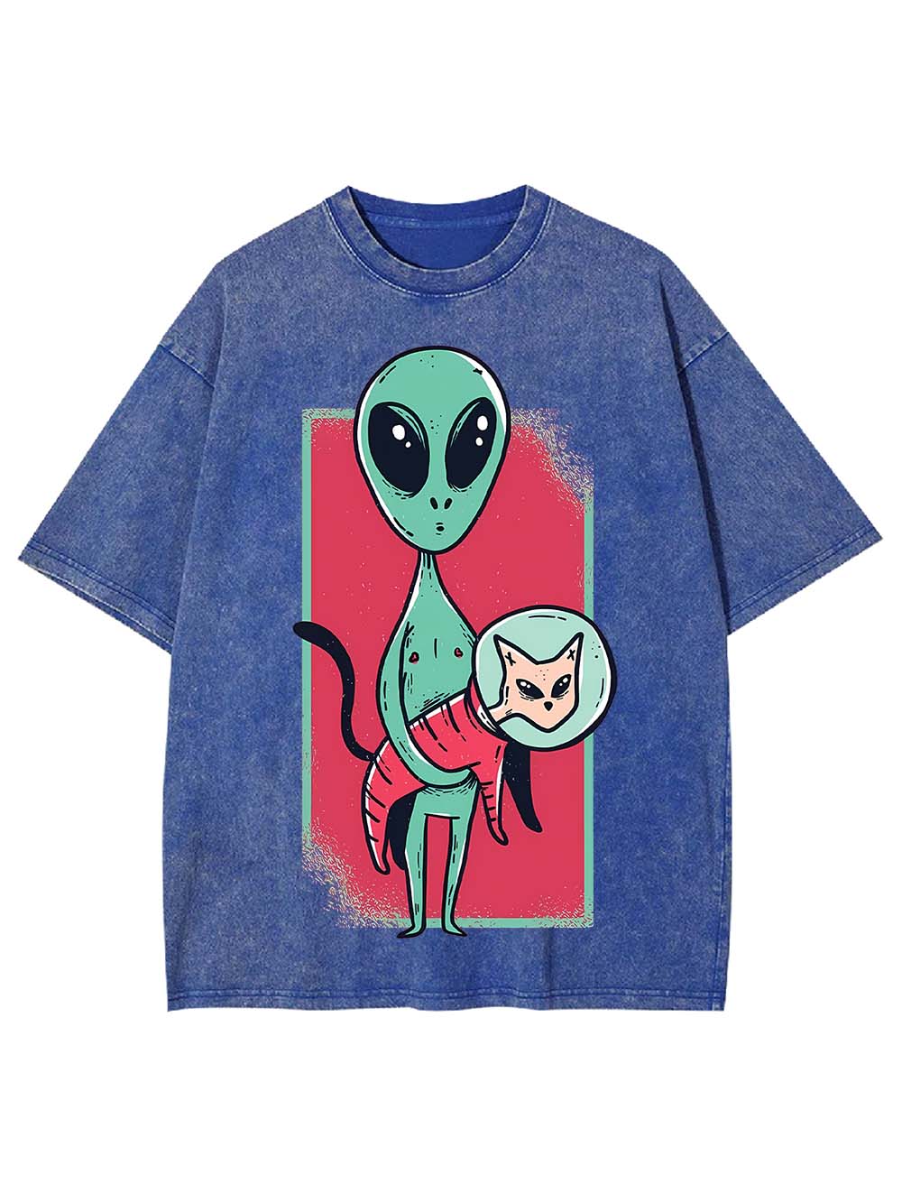 Alien Cat Discovery Washed Tshirt