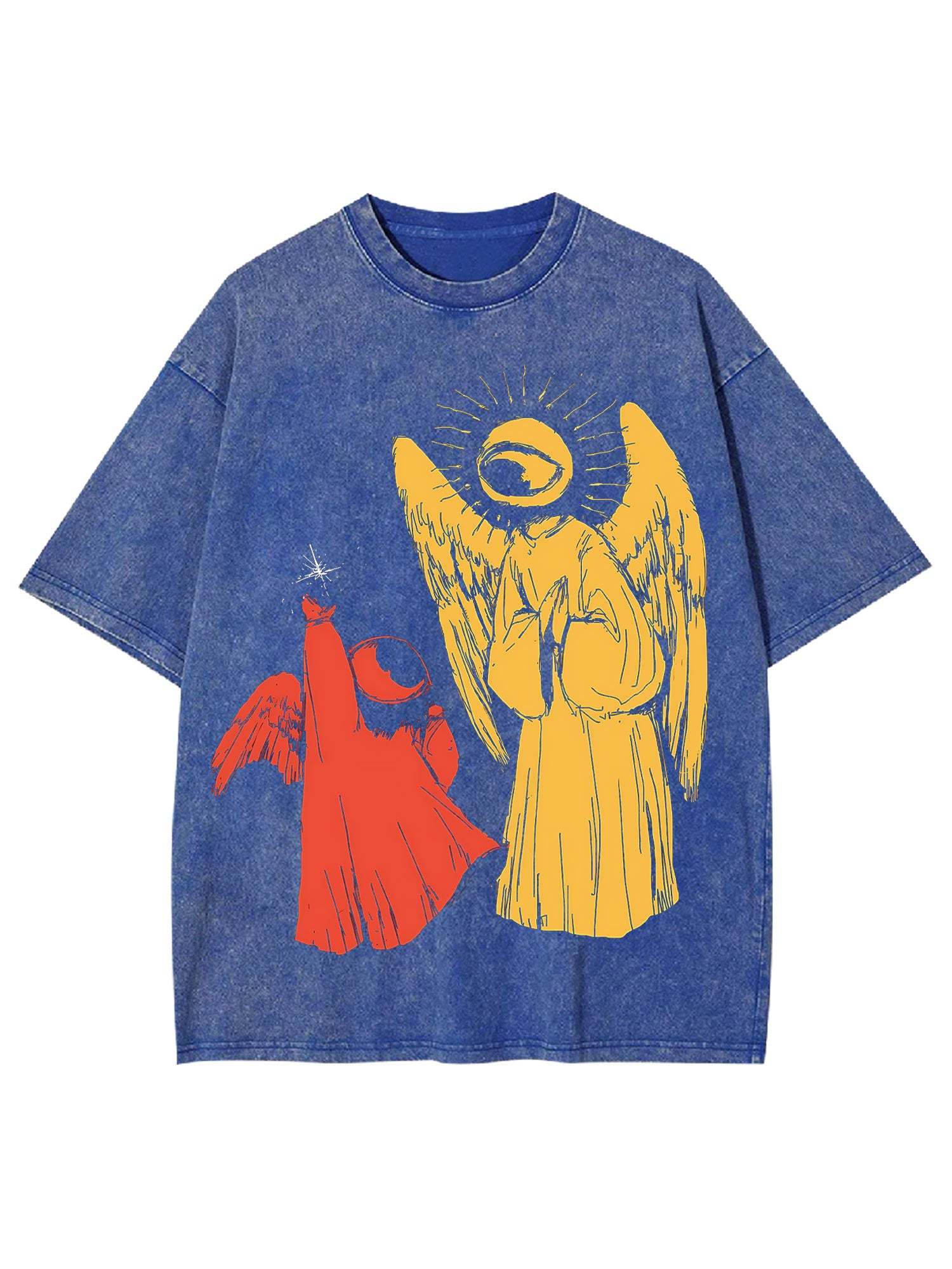 One Eye Angel Washed Tshirt-ClassyOutlaw Sale