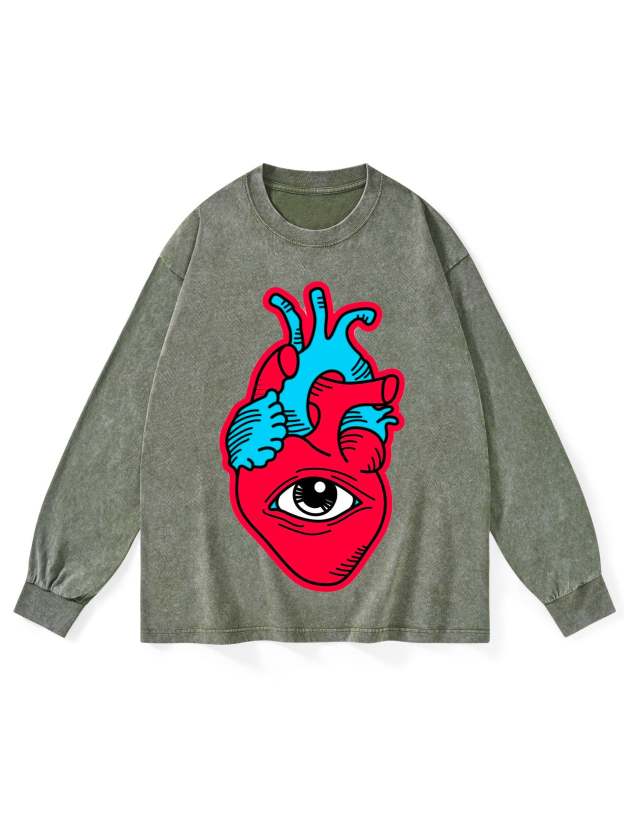 LIVING HEART WASHED LONG-SLEEVE TSHIRT