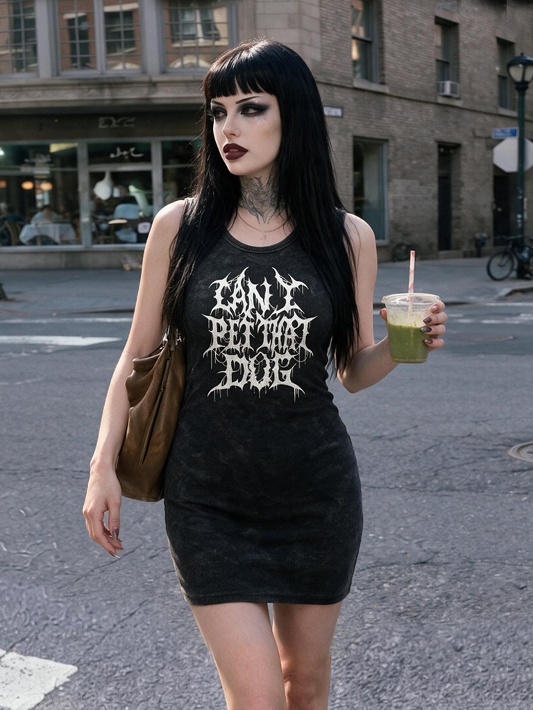 CAN I PET THAT DOG VINTAGE BODYCON TANK DRESS