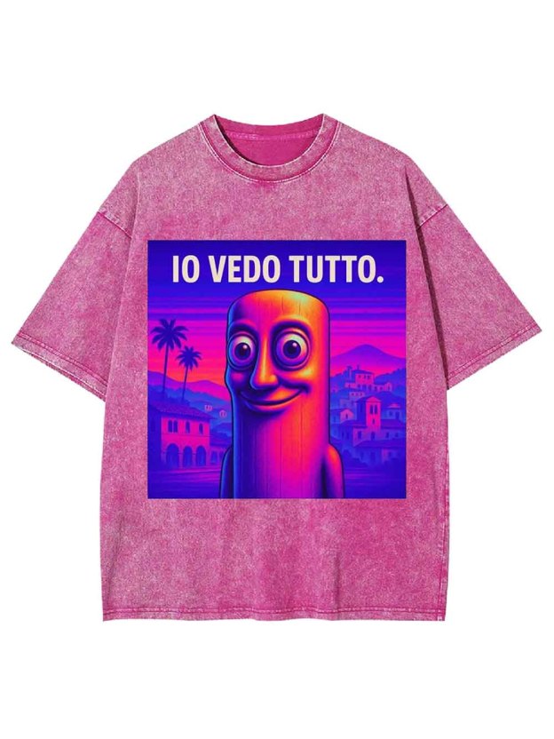 IO VEDO TUTTO WASHED TSHIRT