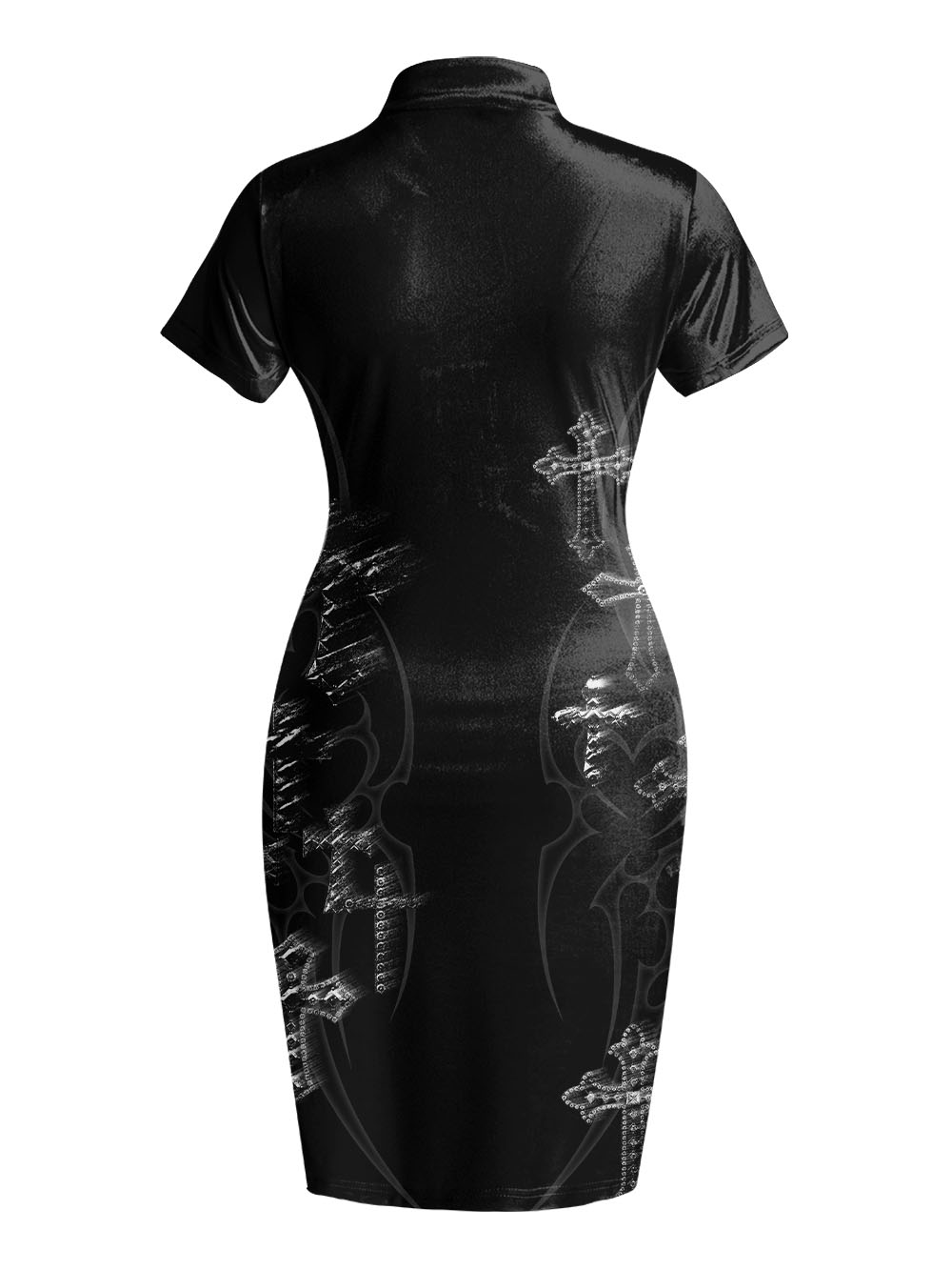 GOTH CROSS QIPAO MINI DRESS