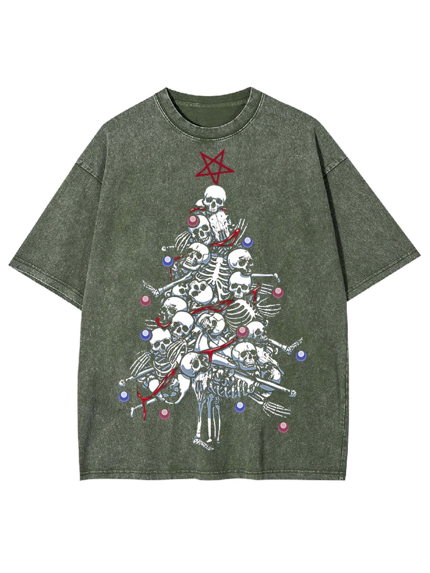 Skull Xmas Washed Tshirt