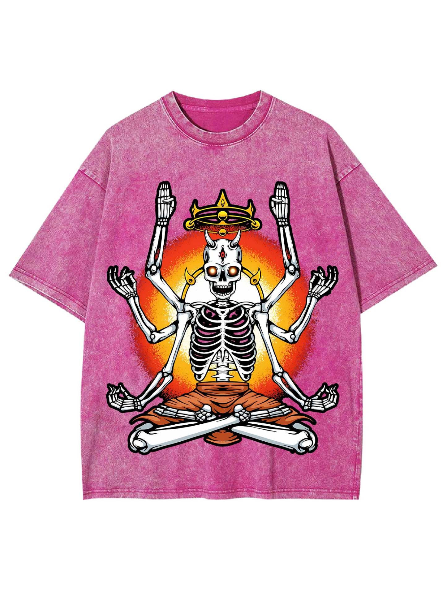 The Enlightened Skeleton Washed Tshirt-ClassyOutlaw Sale