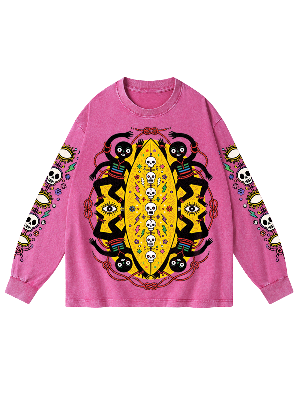 VOODOO RITUAL WASHED LONG-SLEEVE GRAPHIC TSHIRT