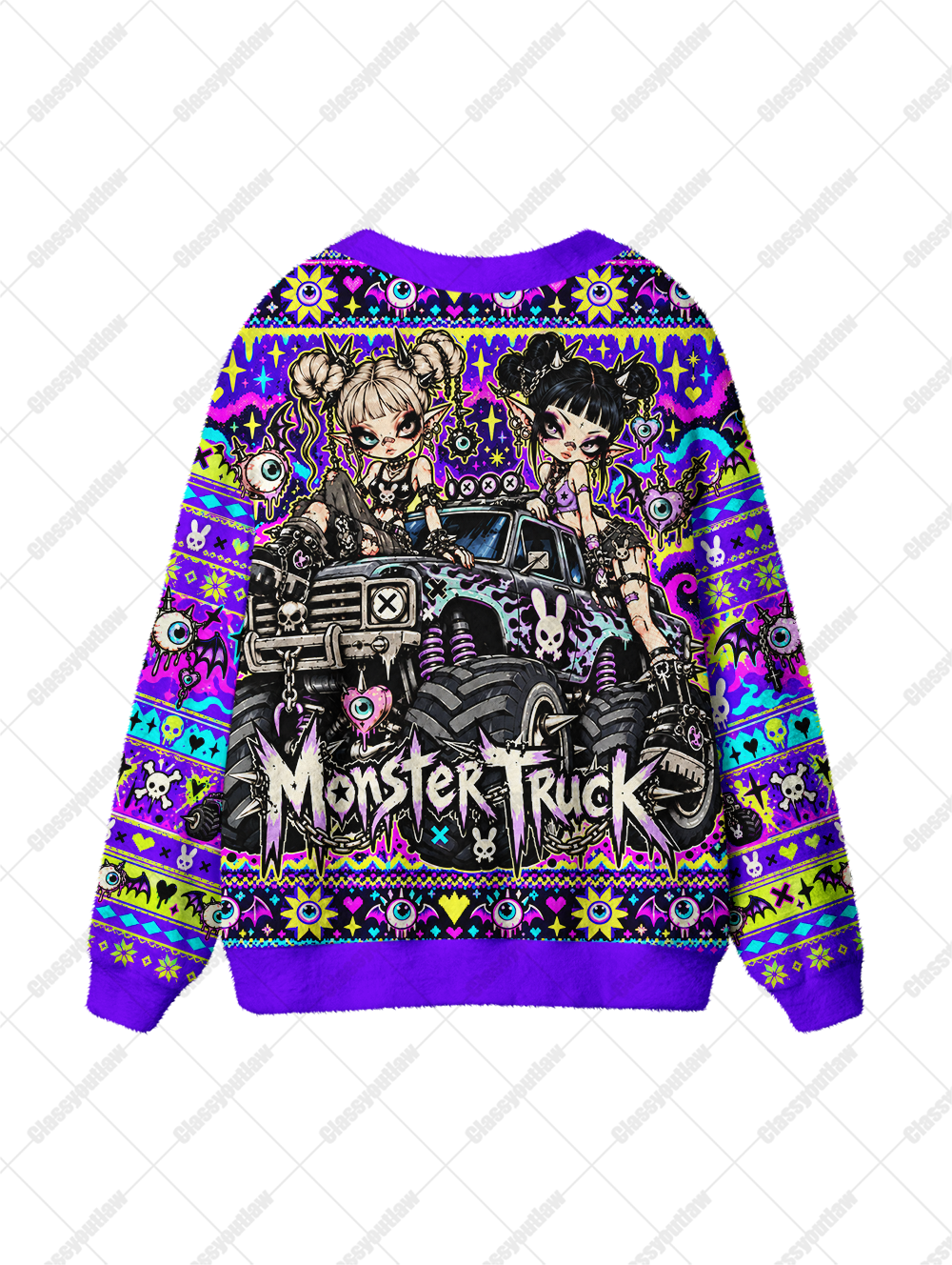 MONSTER TRUCK UGLY CARDIGAN SWEATERS