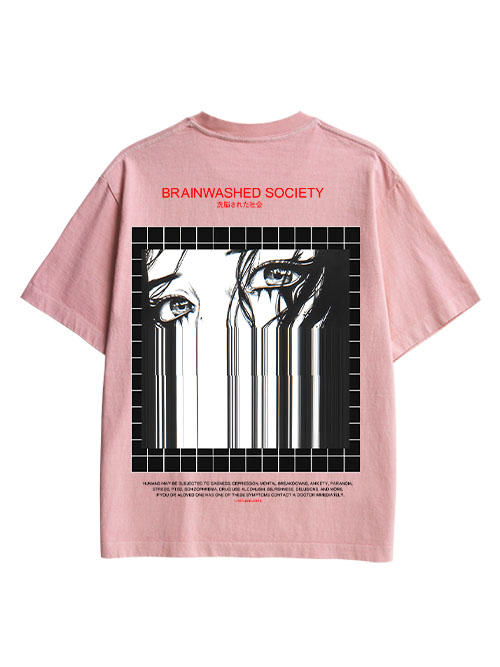 Brainwashed Society Double Sided Print Washed TShirt