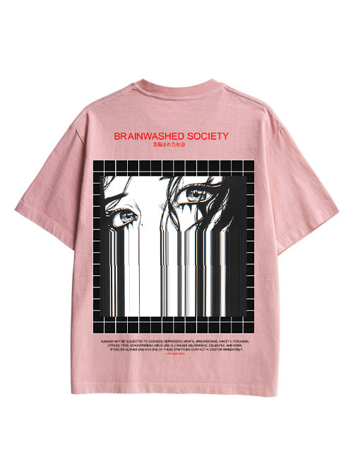 Brainwashed Society Double Sided Print Washed TShirt