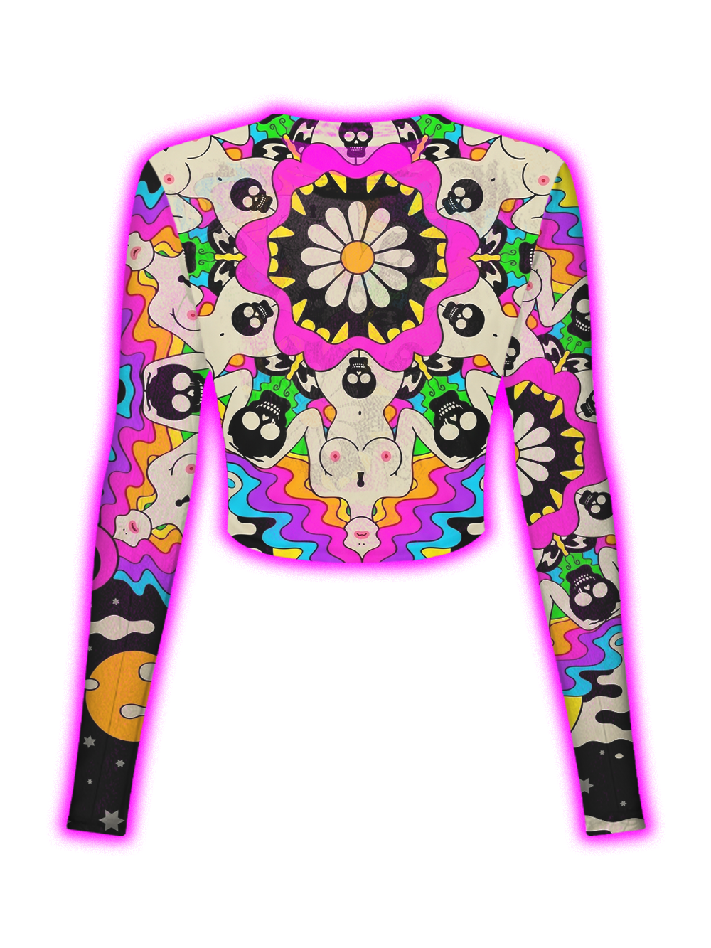 PSYCHEDELIC KALEIDOSCOPE GODDESS MESH TOP