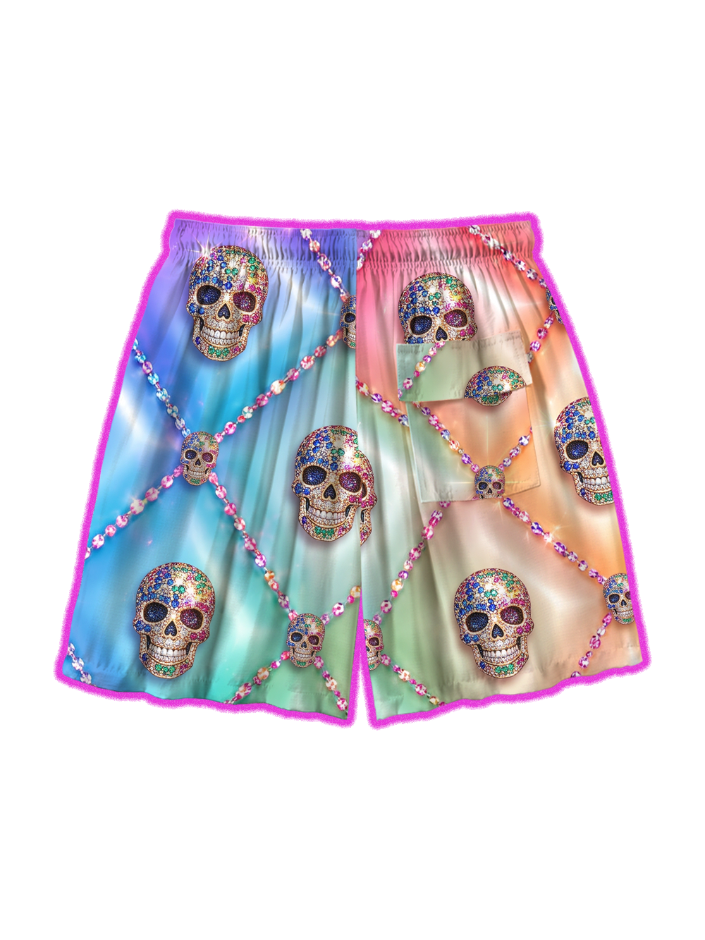 PASTEL SUGAR SKULLS ALL OVER PRINT SHORTS