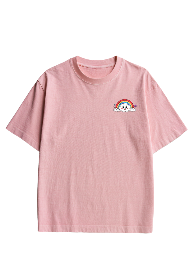 Rainbow Rebel Double Sided Print Washed TShirt