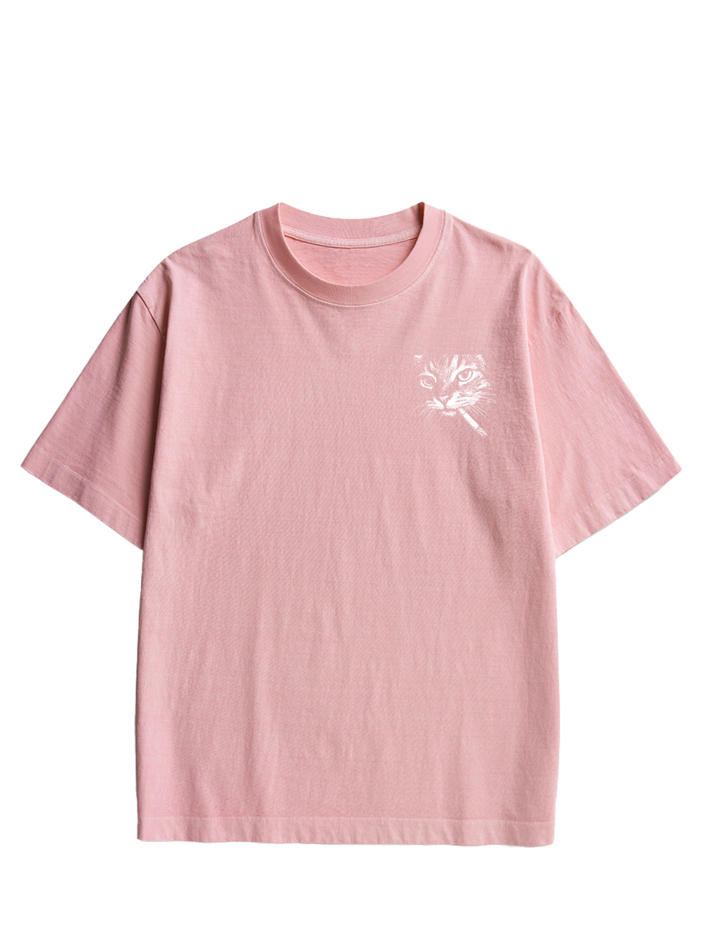 Sad Cat Energy Double Sided Print Washed TShirt