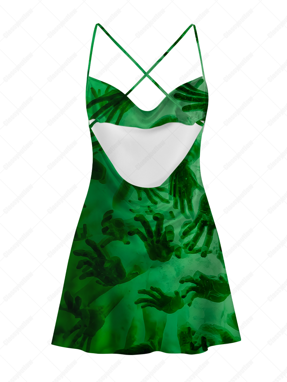 Ghost's Embrace Satin Cross Back Mini