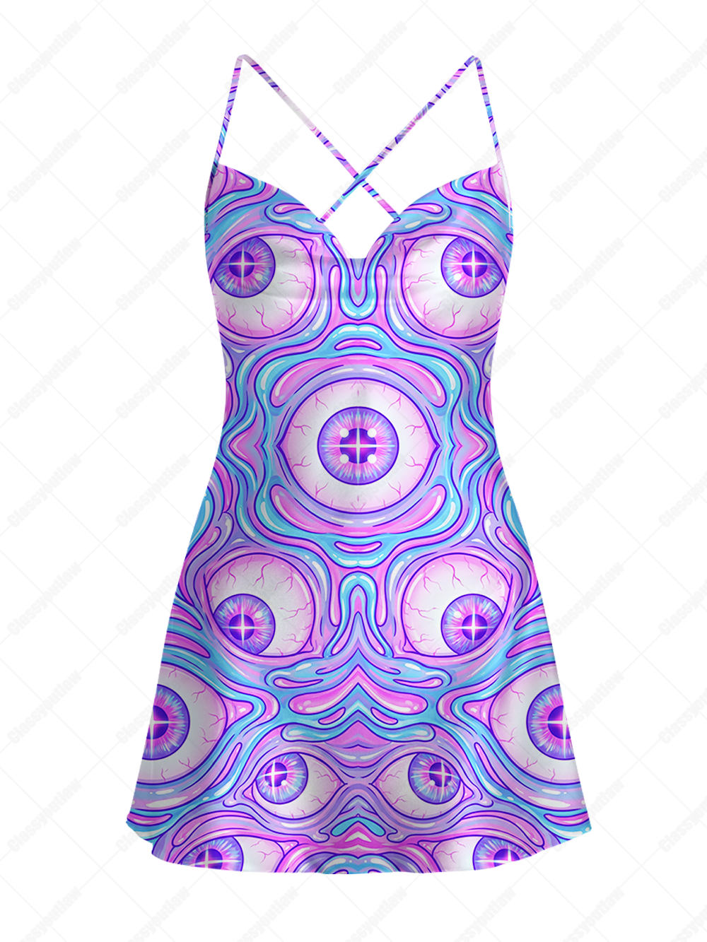 Candy's Omniscient Perspective Satin Cross Back Mini Dress