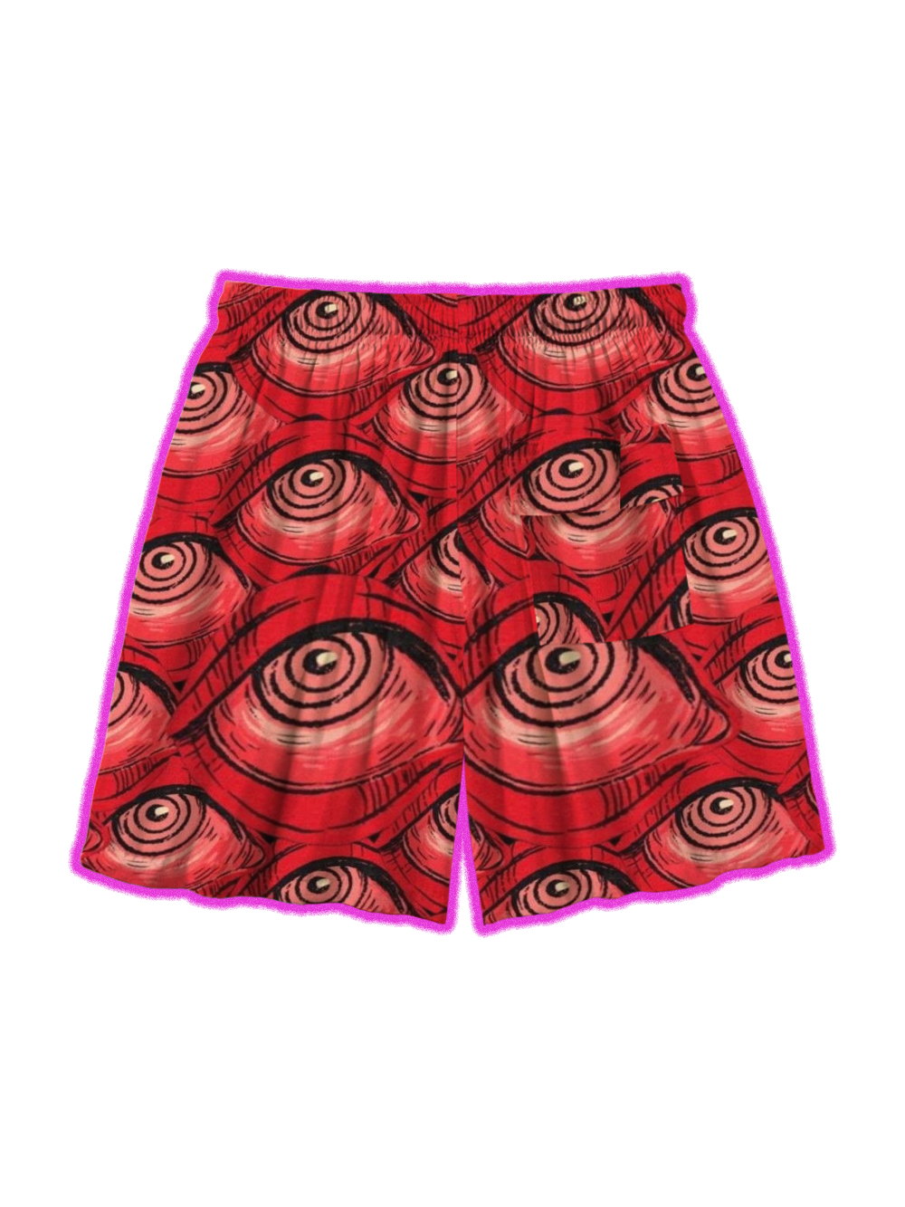HYPNOTIC RED ALL-SEEING EYE ALL OVER PRINT SHORTS