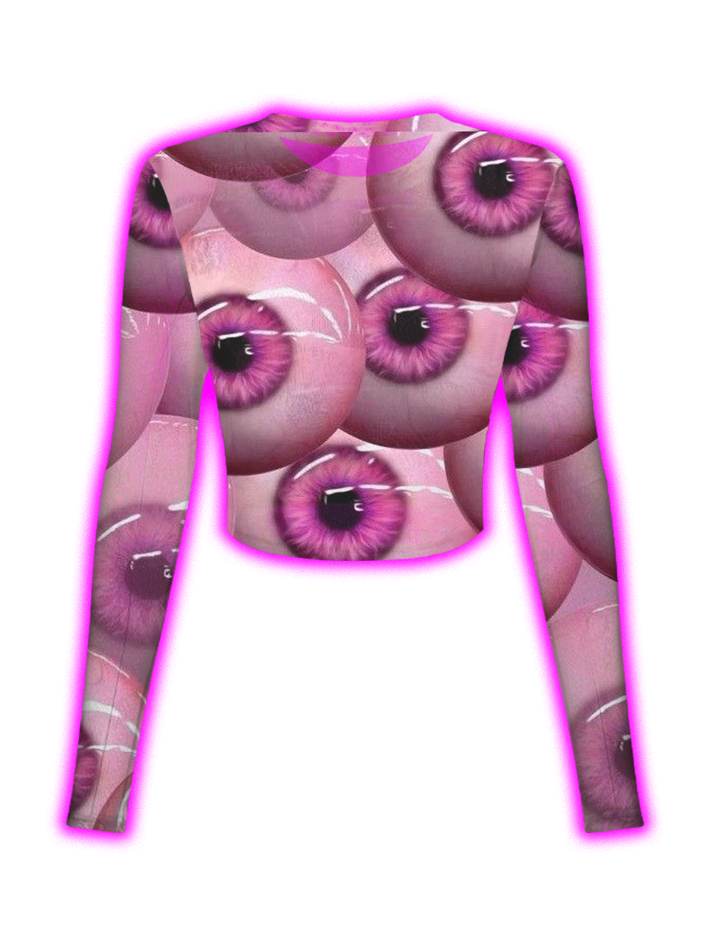 PINK ALL-SEEING EYES MESH TOP