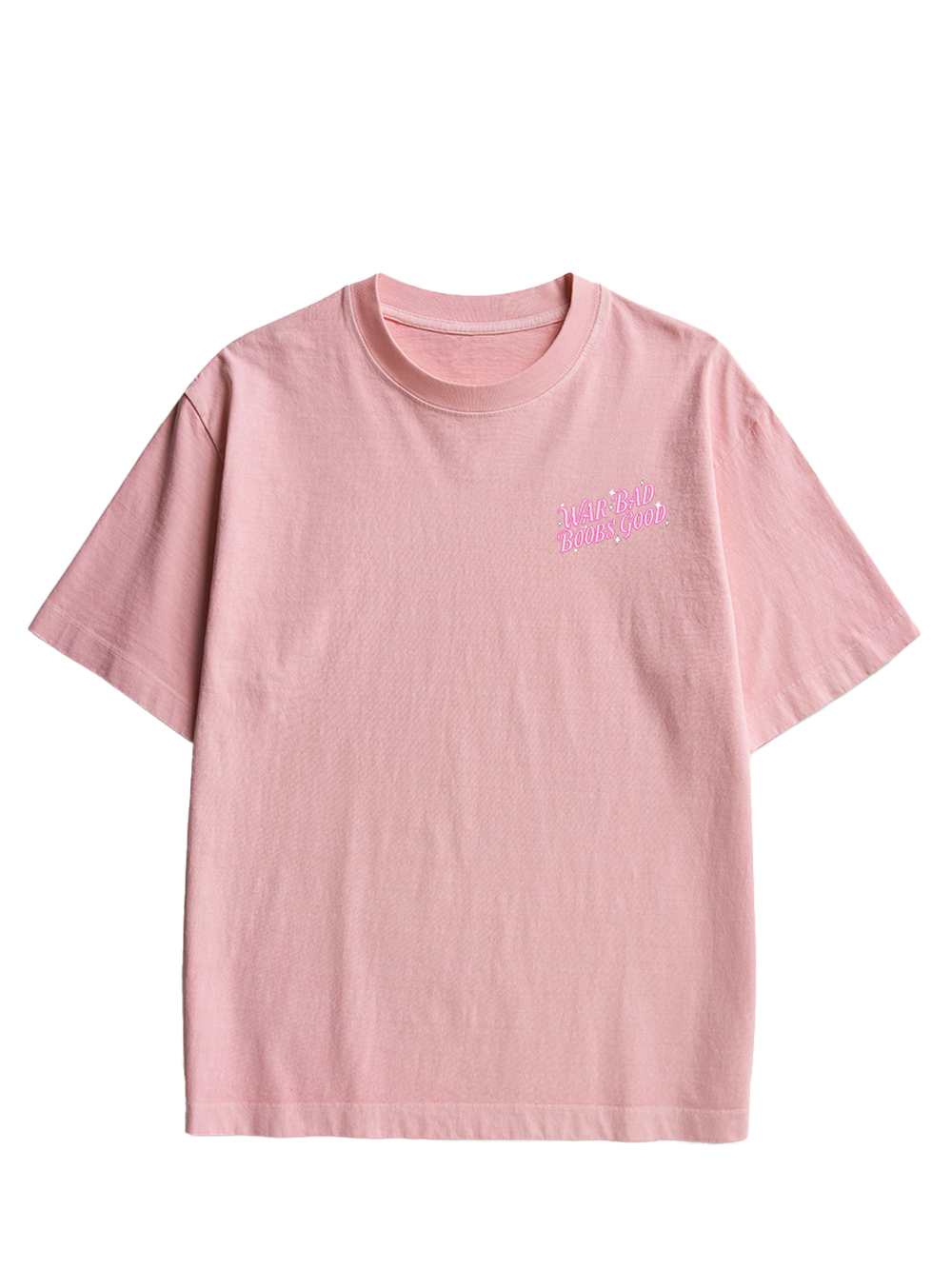 WAR BAD BOOBS GOOD DOUBLE SIDED PRINT WASHED TSHIRT