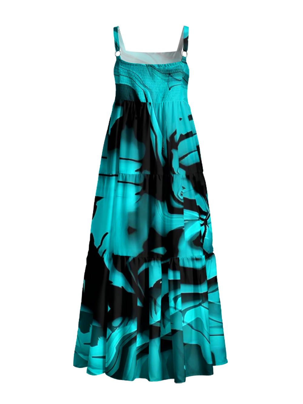 DEEP SEA ENERGY WIDE STRAPS MAXI DRESS