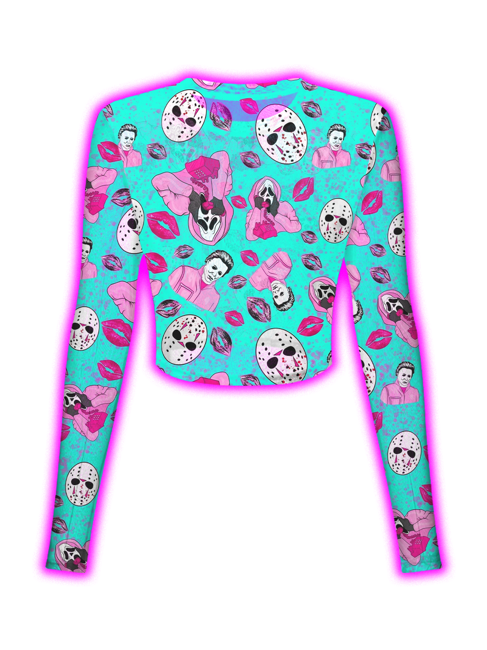 PINK HORROR ICONS MESH TOP
