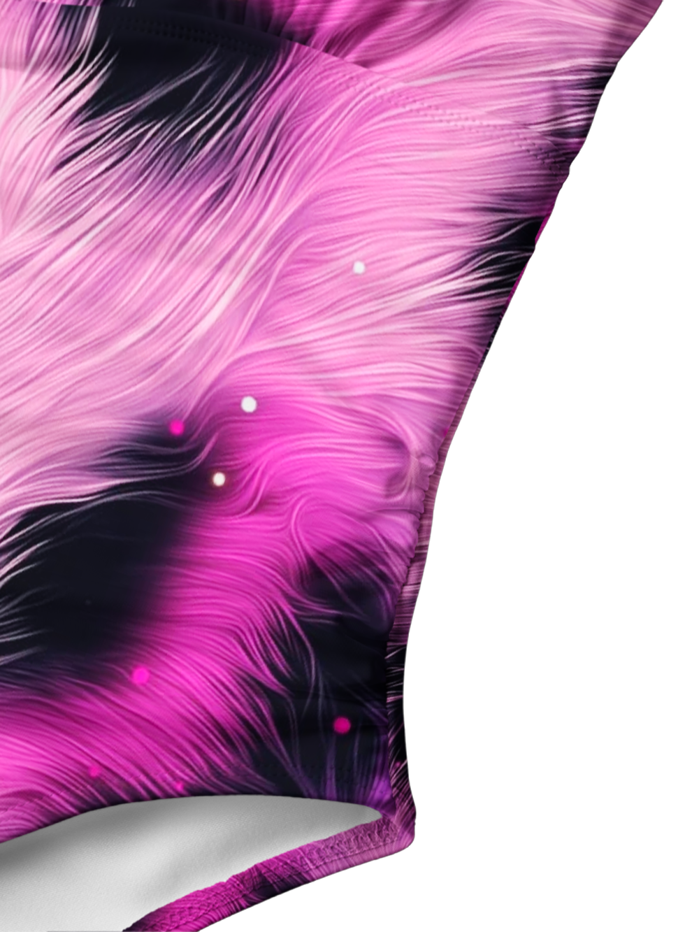 PINK FLUFFY DREAM V-NECK ONE PIECE SWIMSUIT