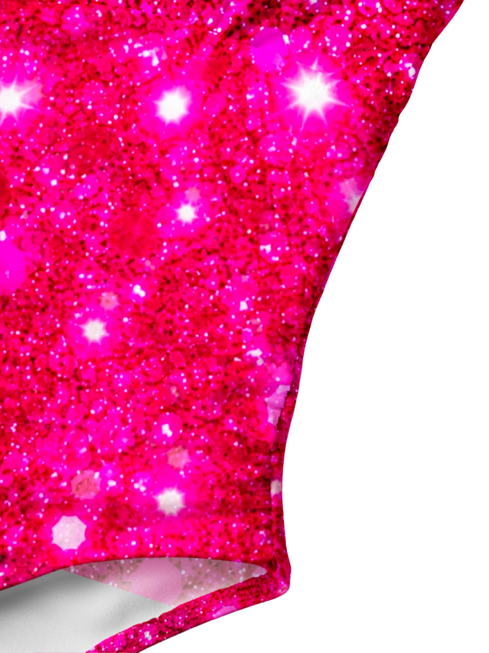 HOT PINK SPARKLE V-NECK ONE PIECE SWIMSUIT