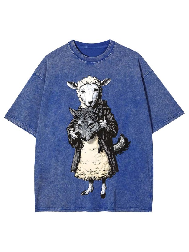 Sheep Wolf Mask Washed Tshirt