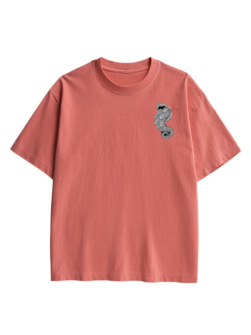 Tentacle Double Sided Print Washed TShirt