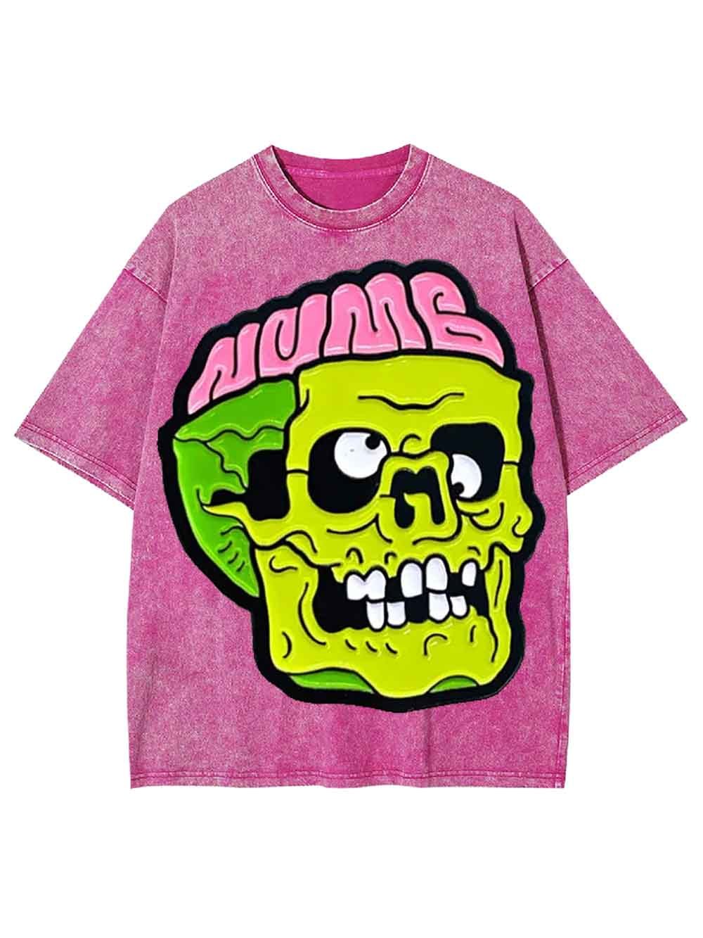 Neon Mind Skull Washed Tshirt